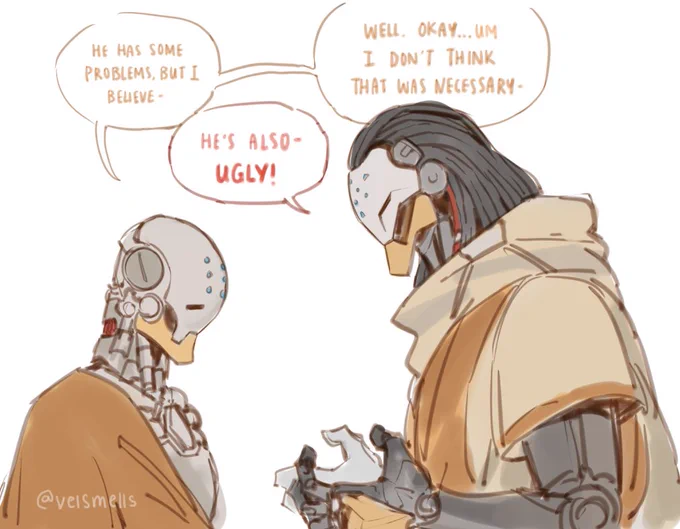 zenyatta and ramattra def shit talked the rude human villagers sometimes i wont change my mind