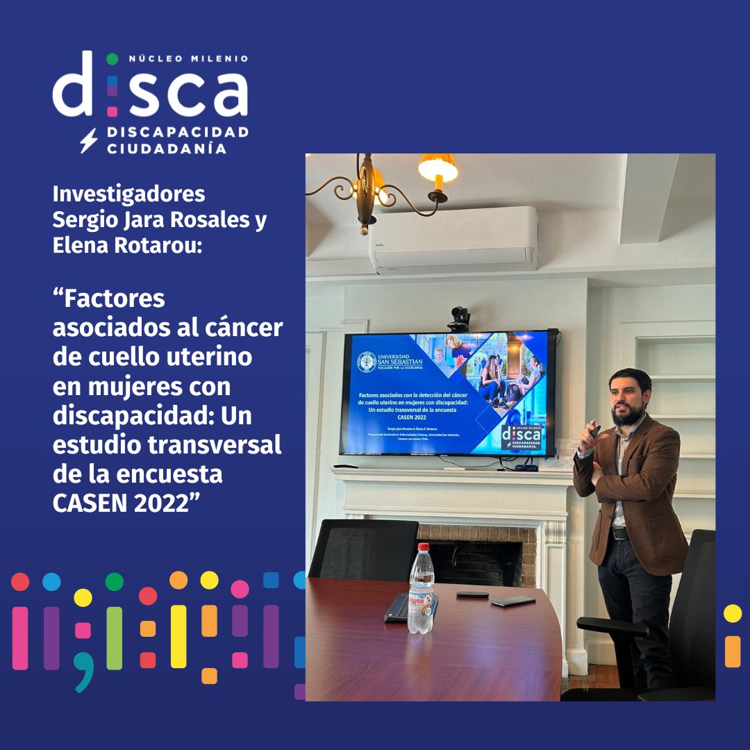 NucleoDISCA's tweet photo. Los investigadores Sergio Jara y  Elena Rotarou realizaron un estudio sobre los factores asociados con la detección del #cáncer de #cuellouterino en mujeres con #discapacidad en Chile, utilizando los datos de #CASEN 2022. Esto es lo que Sergios nos comentó. https://t.co/sK835Yqis0