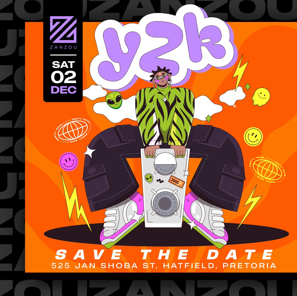 zanzoupretoria's tweet photo. Throwback to the Y2K era and Zanz⭕️u is the place that knows how!🔥🔥🫵🏽 Save The Date and Let’s Rock!!🔥

#zanzou #zanzoupta #ziwezanzou #thezou https://t.co/gvLBVI0cHq