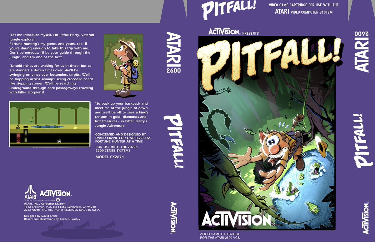 DarkRideArts's tweet photo. Finished my custom Pitfall cover. I’ve been creating custom cover art for many of the games I’ve purchased that didn’t come with boxes or manuals.
#Atari #atari2600 #2600plus #Atari2600Plus #retro #retrogaming #retrogames #Activision #Pitfall #PitfallHarry https://t.co/F7G5vOILsQ