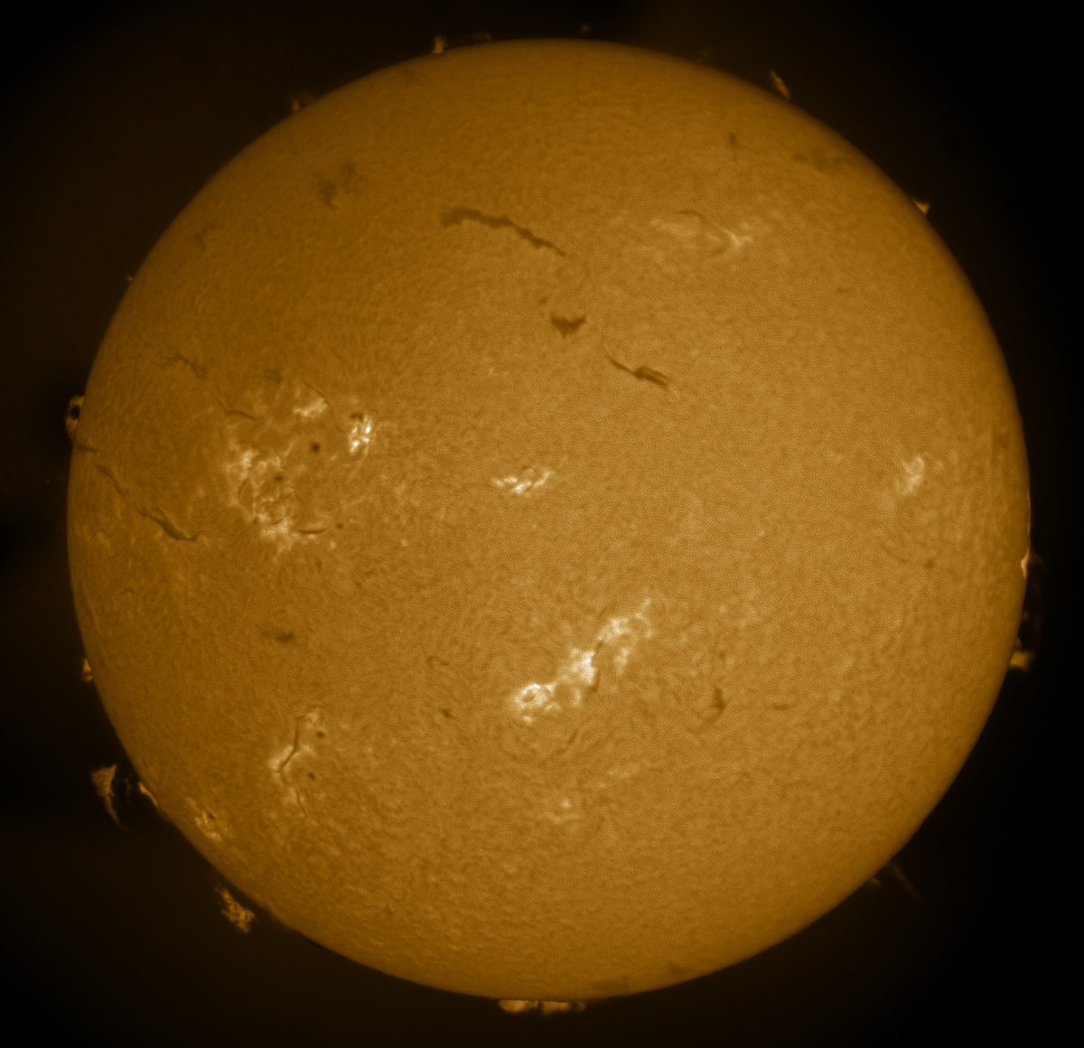 The Sun is undergoing an outburst of activity. White light and H-alpha images from today by BAA Solar Section member, Dave Smith