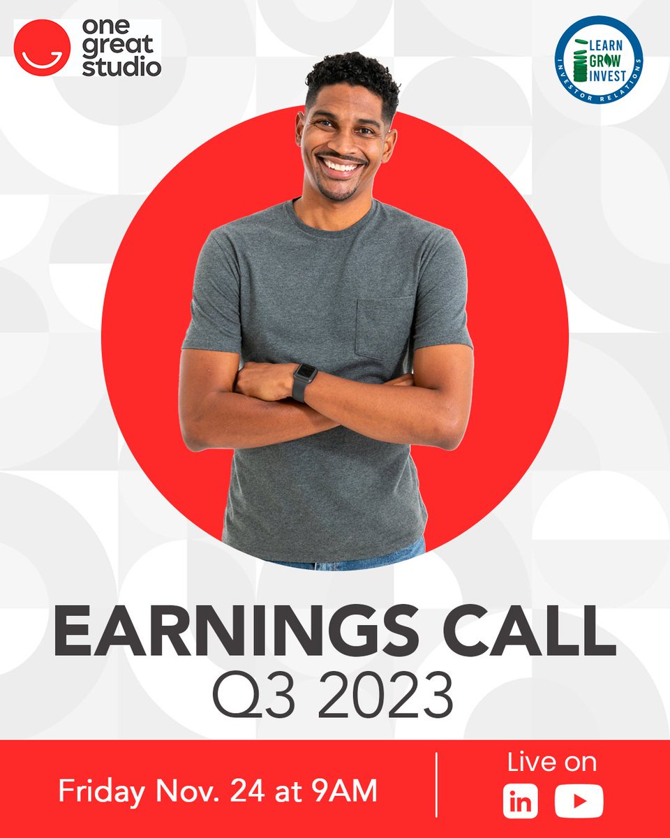Join us tomorrow as <a href="/djuvanebrowne/">Djuvane Browne</a> hosts the <a href="/onegreatstudio/">One Great Studio</a> Q3 2023 Earnings Call with us! 

youtube.com/live/1rJ5Kd18q…