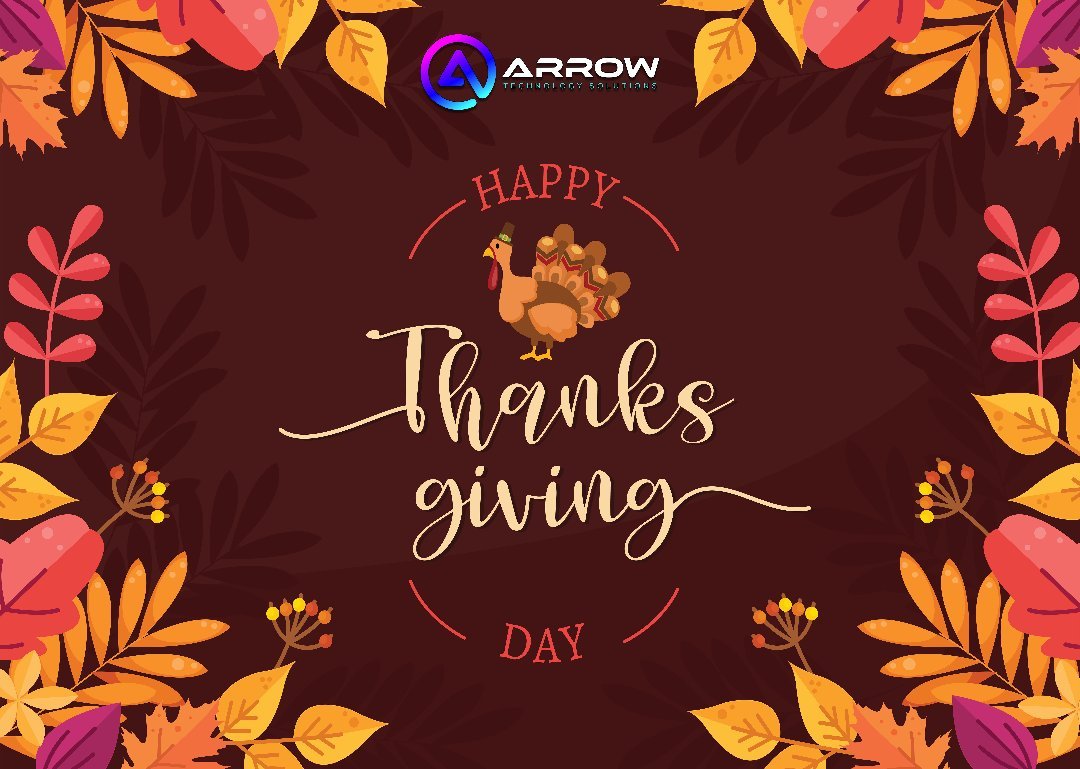 ArrowNM's tweet image. 🦃 Happy Thanksgiving from Arrow Technology Solutions ! 🍂 Wishing you a day filled with gratitude, joy, &amp;amp; delicious moments with loved ones. May your turkey be juicy, your pies be sweet, &amp;amp; your IT systems be as seamless as our services! 😄 #ThankfulForTech #HappyThanksgiving