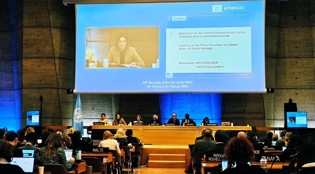 The Policy Document on climate action for #WorldHeritage was just adopted by 195 States Parties to the Convention during the 24th General Assembly @UNESCO! With climate change impacting many sites, this decision will strengthen our efforts to protect our heritage! Time to act now