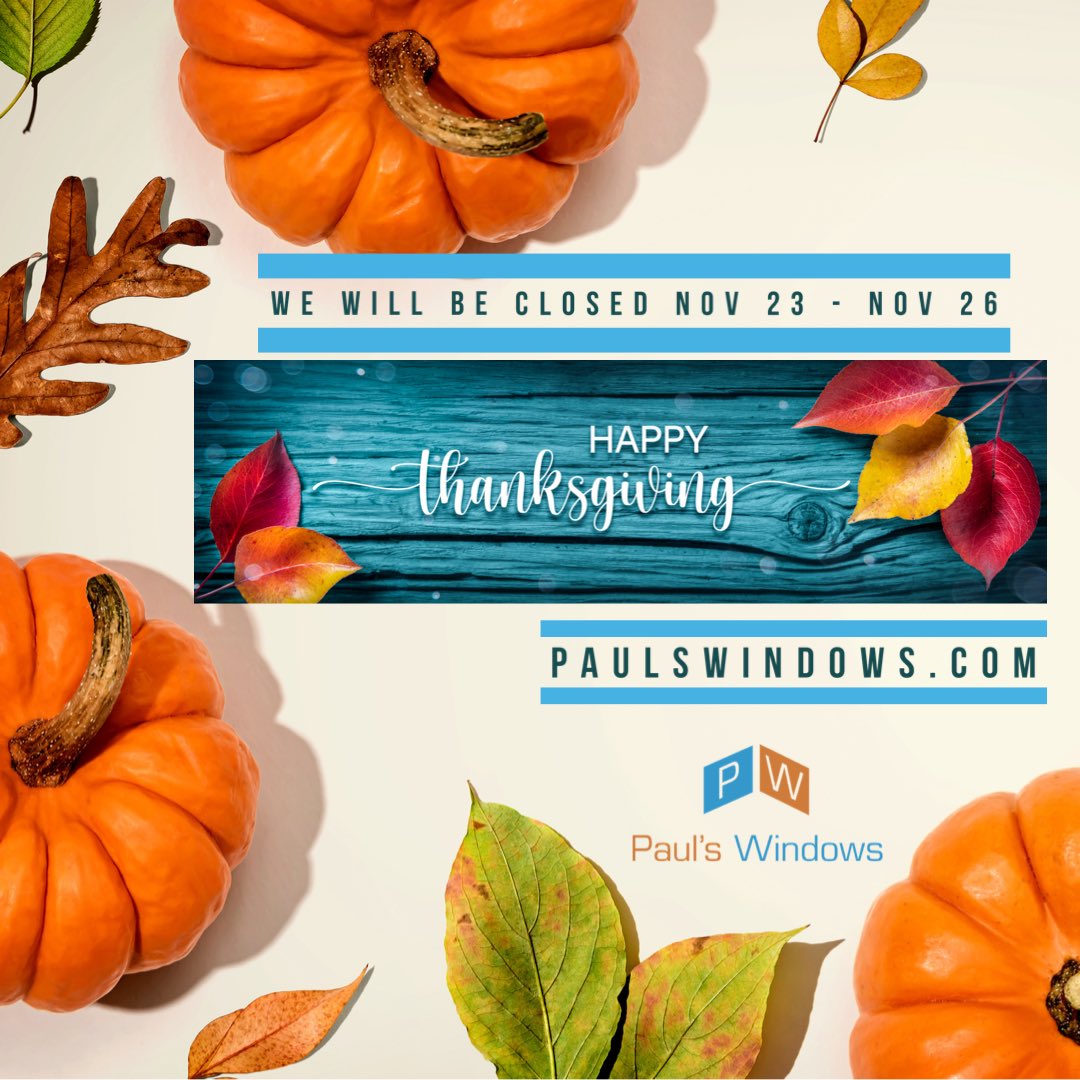 paulswindows's tweet image. Paul’s Windows wishes everyone a Happy Thanksgiving.
• 
☎️ (213) 210-8937 
📍 LA  OC  IE 
🌐 paulswindows.com 
•
#windowandpatiodoors 
#windowinstallers 
#windowinstallations 
#windowinstallation 
#retrofitwindows 
#vinylwindows
#thanksgiving 
#happythanksgivng