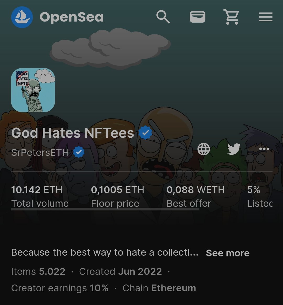 Floor is lava, OG Is free 🤷🔥
<a href="/GodHatesNFTees/">God Hates NFTs 🐇</a> @SrPetersETH #GodHatesNFTees