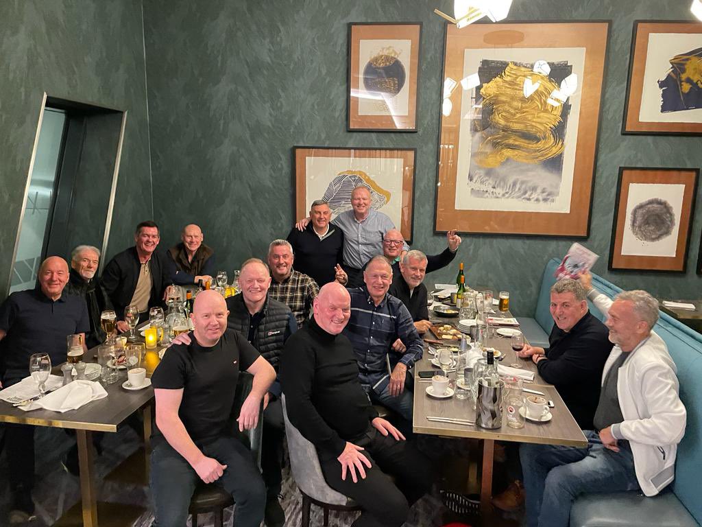 Great catch up with the best team mates. Looking forward to the champions of Europe dinner tomorrow ⭐️⭐️