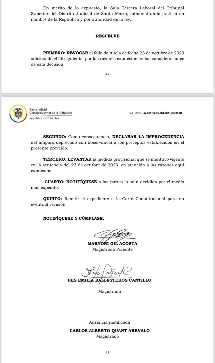 MiguelPoloP's tweet image. Nueva DERROTA para la izquierda, tribunal superior del distrito de Santa Marta acaba de revocar la inscripción a la Alcaldia del candidato de fuerza ciudadana Agudelo. Después de 12 años de caicedismo en donde Santa Marta estaba sin agua y con los manjoles rebasado, llega un…