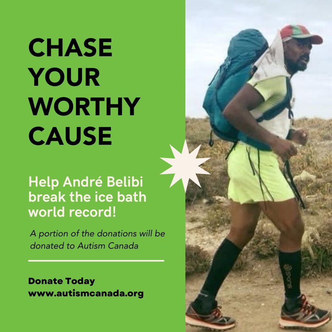 DONATE TO HELP ANDRÉ BREAK THE ICE BATH WORLD RECORD FOR AUTISM Learn more and donate: buff.ly/3QUXKtg