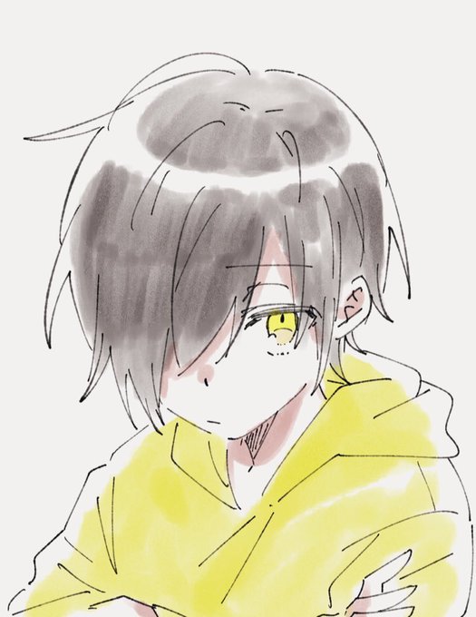 「closed mouth yellow hoodie」 illustration images(Latest)