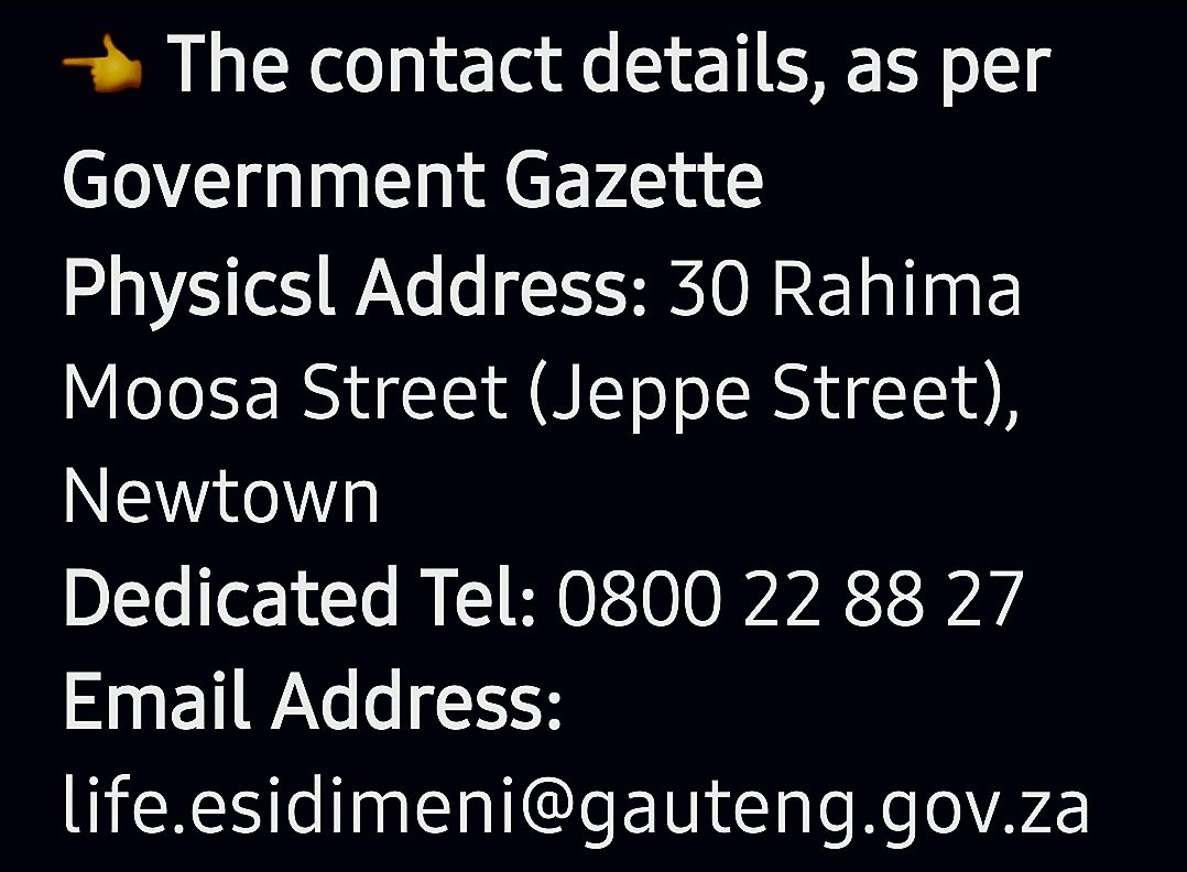 Please note that @GautengProvince Gazetted #30Nov2023, as the closing date for #LifeEsidimeniTragedy claimants to come forward & claim. Claimants should at least call & enquire before #30Nov2023 for their queries 2 be attended 2 even post the closing date. Details attached: