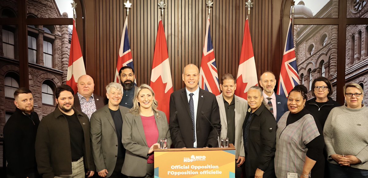 OPSEU's tweet photo. We're glad to stand with @oflabour and other unions around the province to support the @OntarioNDP’s anti-scab legislation, Bill 90. This will strengthen worker power &amp; reduce the length and frequency of strikes. Everyone would benefit if Bill 90 is passed. #ONLab https://t.co/6zltlVsUCG