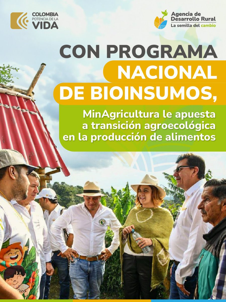 #Noticia🗞️ <a href="/MinAgricultura/">Min. de Agricultura</a> lanzó desde Piendamó, #Cauca, la Escuela de Promotoría Campesina, una iniciativa que promueve el fortalecimiento de la agricultura campesina, familiar y comunitaria a partir de la producción y uso de bioinsumos.🌎 
Conoce más👉acortar.link/Ae4R8K