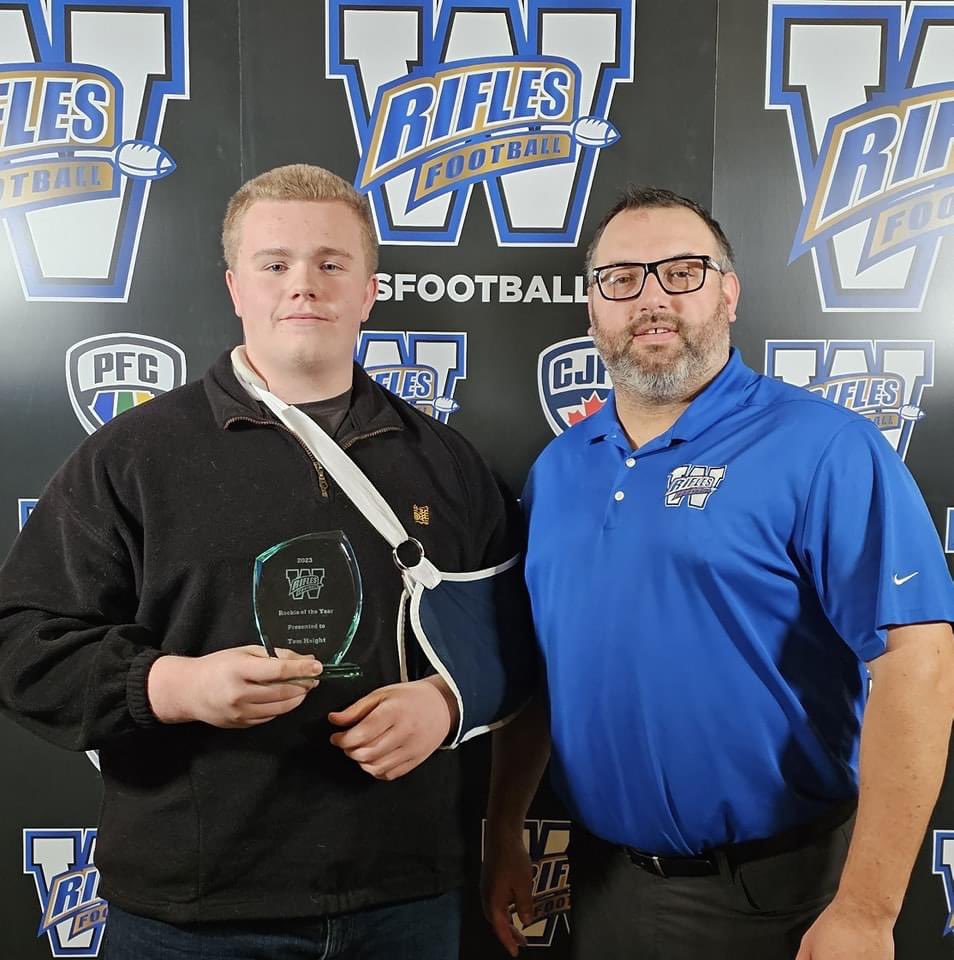 ThomasHaight55's tweet photo. Honoured to win 2023 Rookie Of The Year for the Winnipeg Rifles. Thank you to everyone who supported me through this season!! https://t.co/SbFifhzlDS