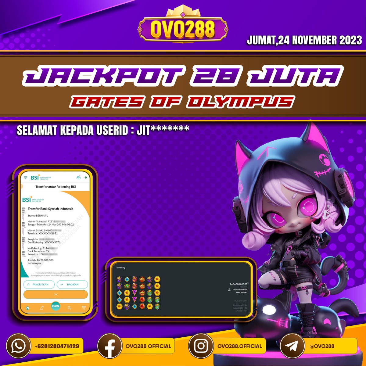 OVO288's tweet photo. OVO288 BUKAN KALENG - KALENG , KEMENANGAN BERAPA SAJA PASTI DIBAYAR ~!! PART 21  GATES OF OLYMPUS
Hubungi Kami :     
☎️ Whatsapp : +62 812-8047-1429 
📷 WA Link : https://t.co/CJKGSY5P7Z https://t.co/DDpaNblpuE #ovo288 #infoslotgacor #maxwinslot #rtpslot #pastibayar https://t.co/bvcx4FXX4i
