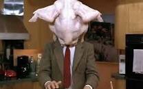 awclarkb's tweet image. .
2.

     This is Mr. Bean with a turkey on his head.

#MrBean #TurkeyHead