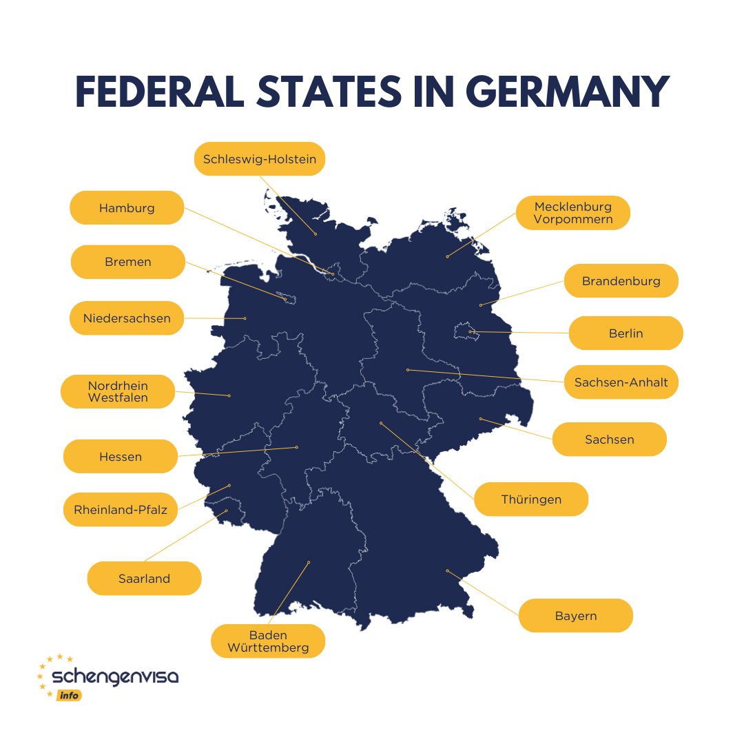 schengen_info's tweet photo. Did you know that there are 16 federal states in Germany?🤔 🇩🇪
#germany #german #deutschland #federal #federalstate #eu #europe #europeanunion #travel #schengenvisainfo https://t.co/CnyGDoGcrG