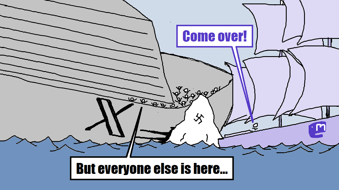 Every time I suggest to someone that they *really* should move away from Twitter: 
#twitter #mastodon