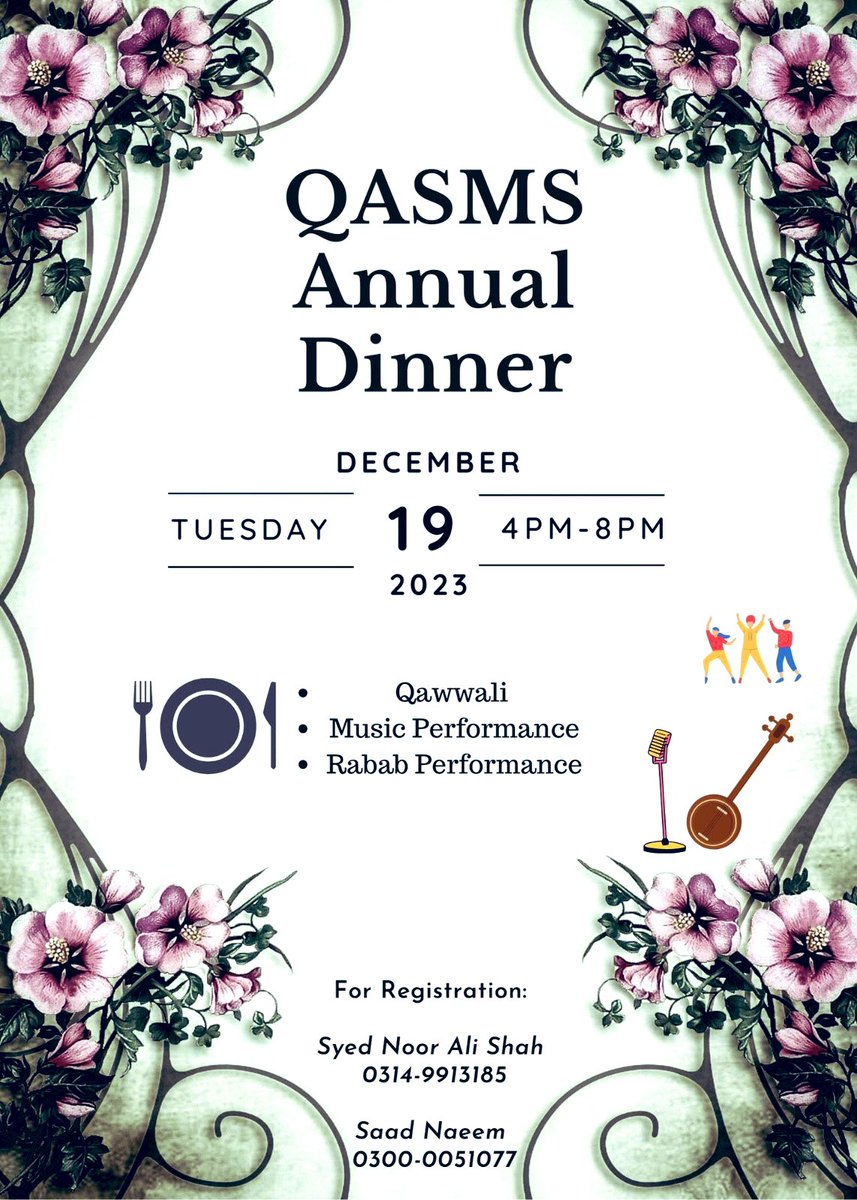 Hello QASMS Family⭐️
Introducing the inaugural QASMS Annual Dinner! 
Hurry up and Grab your passes🙌
#qasms #annualdinner #19dec