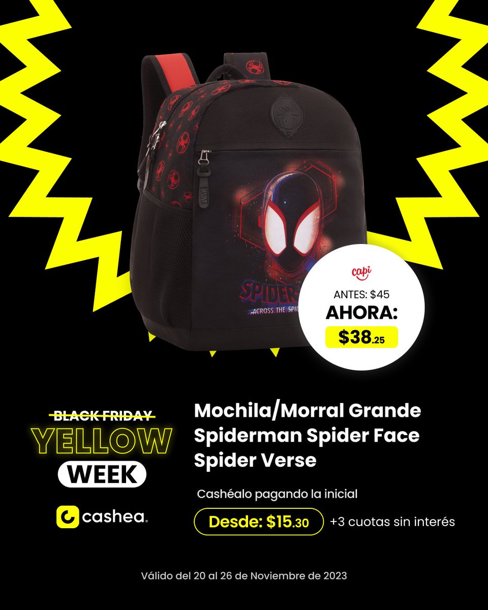 somoscashea's tweet image. ¡La #YellowWeek de Cashea sigue dando de qué hablar! 🤑🫰 

¡Aprovecha ahora y revisa nuestro Marketplace, donde #Capi tiene los mejores productos para los consentidos de la casa! 🎒💗 Además, podrás pagar en cuotas sin interés en nuestra app.

¡No lo pienses más! 😱🤳