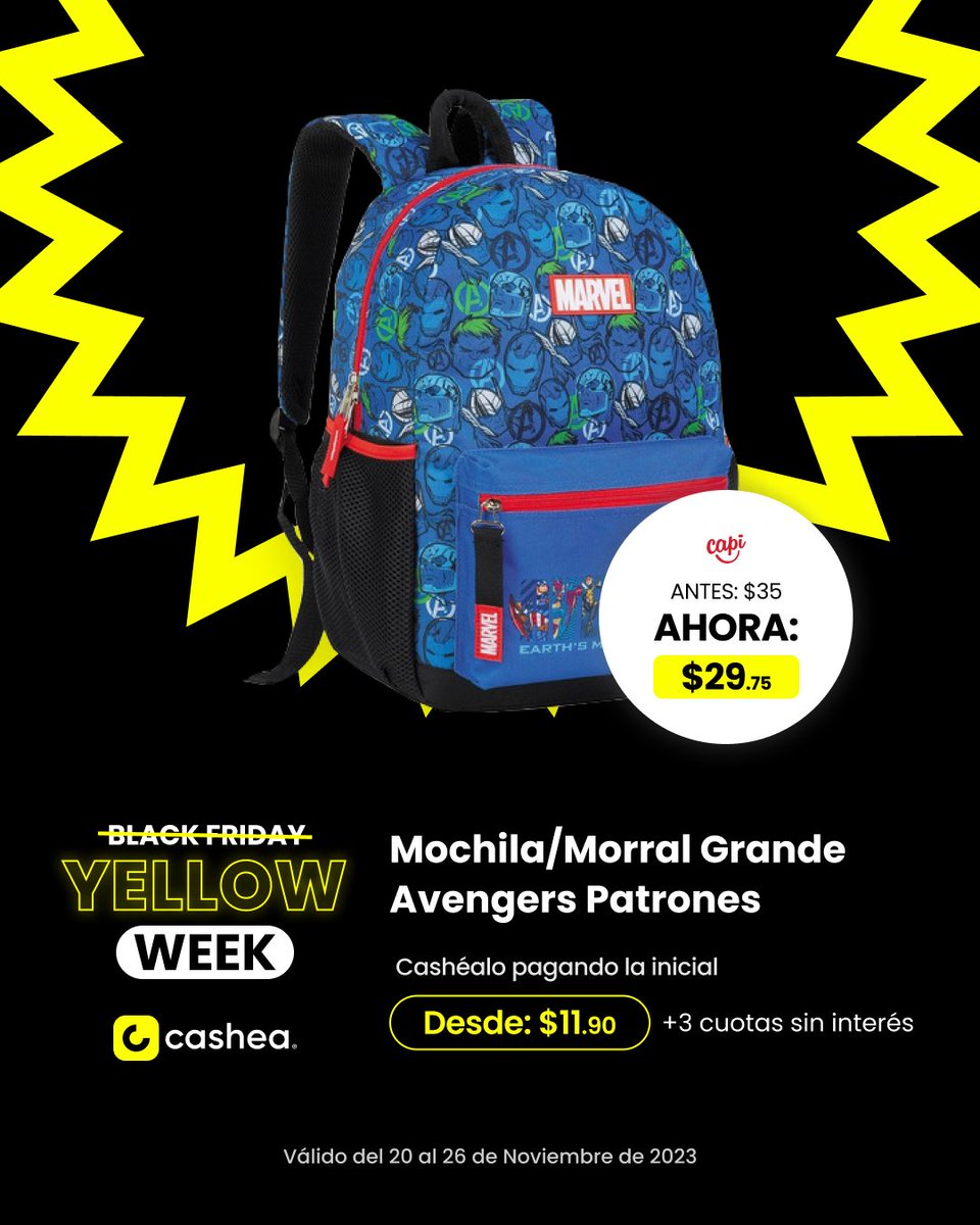somoscashea's tweet image. ¡La #YellowWeek de Cashea sigue dando de qué hablar! 🤑🫰 

¡Aprovecha ahora y revisa nuestro Marketplace, donde #Capi tiene los mejores productos para los consentidos de la casa! 🎒💗 Además, podrás pagar en cuotas sin interés en nuestra app.

¡No lo pienses más! 😱🤳