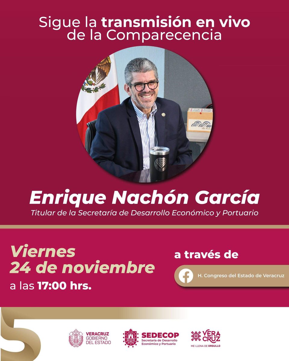 API_SPVeracruz's tweet photo. Los invitamos a sintonizar el día de mañana la comparecencia de la Secretaría de Desarrollo Económico y Portuario del Estado de Veracruz.
Donde conoceremos los resultados de las acciones a favor de las y los veracruzanos.
#MellenadeOrgullo https://t.co/018VIS3zPg