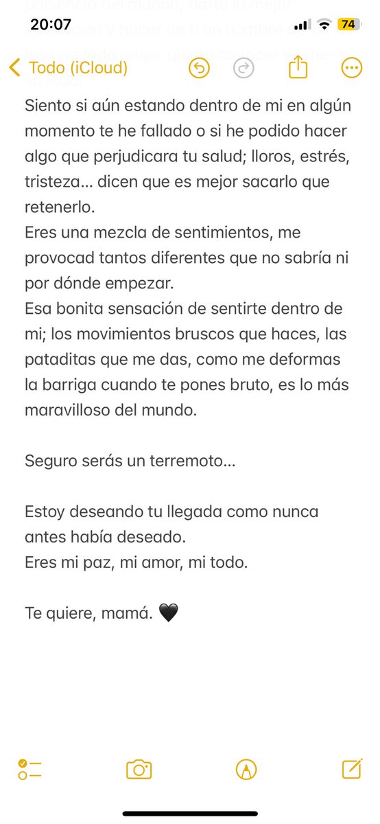 A veces la manera más bonita de expresar algo es plasmándolo en un texto. #babyiscoming #