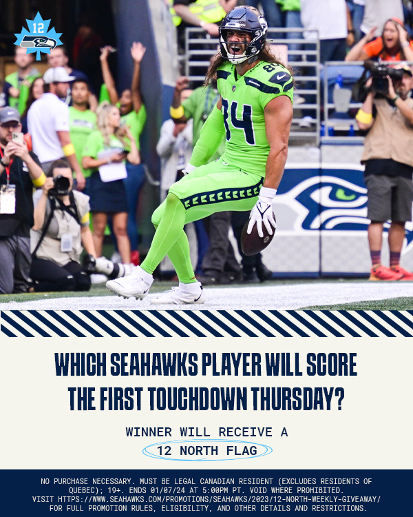 #12North #Seahawks Flag Giveaway! 🇨🇦                

To enter: 
-Follow <a href="/SeahawksCanada/">Seahawks Canada</a>
-Like this post       
-Retweet this or reply with your guess    

#Sweepstakes rules: seahawks.com/promotions/sea…