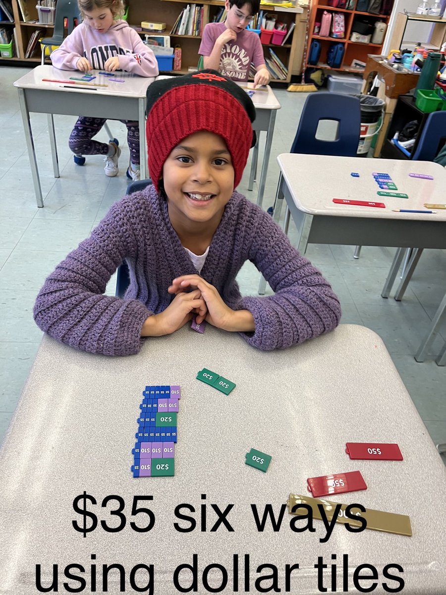 CVatOP's tweet photo. Comparing dollar amounts. Calculating equivalent sums with Spectrum Math Manipulatives in Gr 2 (Voight) ⁦@orioleparkjps⁩ ⁦@TDSB_STEM⁩ ⁦@TDSBmath⁩ ⁦@RonFelsen⁩ https://t.co/2TevESjBA5