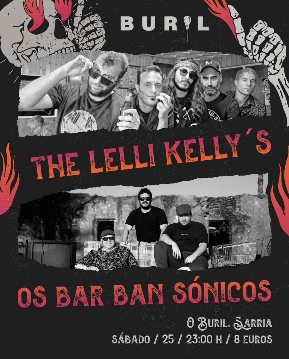 osbarbansonicos's tweet photo. Este sábado ás 11 da noite no #Buril en Sarria vai arder Troia 🔥🔥
Abrimos concerto para The Lelli Kelly's ⚡⚡
Logo non digades que non estábades avisad@s😎
#Buril #Sarria #TheLelliKellys #NovoDisco https://t.co/Tkb2TBmbw1