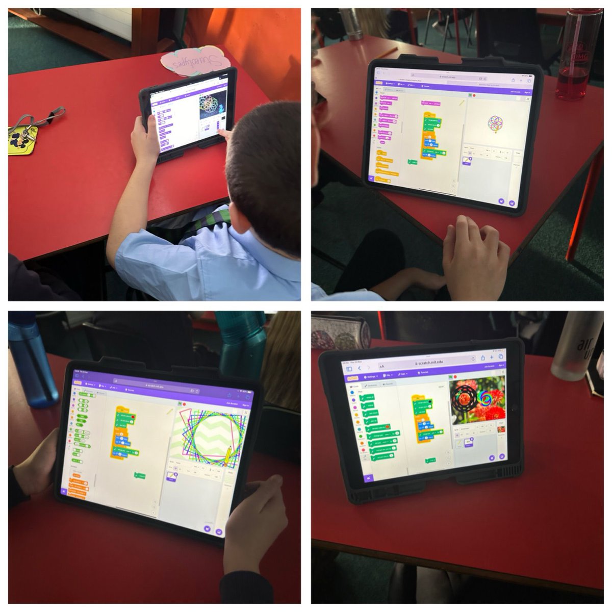 stlucysabronhil's tweet image. Another digital Science lesson today on coding. This week Primary 7 focused on creating a Spirograph using a coding block 📱💻 #digitalpros ⭐️
