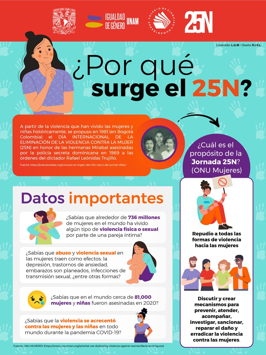 CCHUNAM's tweet photo. ¿Por qué surge el 25N?
Conoce cuál es el propósito de la Jornada 25N para la eliminación de la violencia contra la mujer con estos datos importantes. #25N #erradicarviolencia #equidadgenero
@CCHAzcapoUNAM @pulsocchn @CCHVallejo_Ofi @CCHOte_UNAM @cchsur_oficial https://t.co/cw8AksfOQu