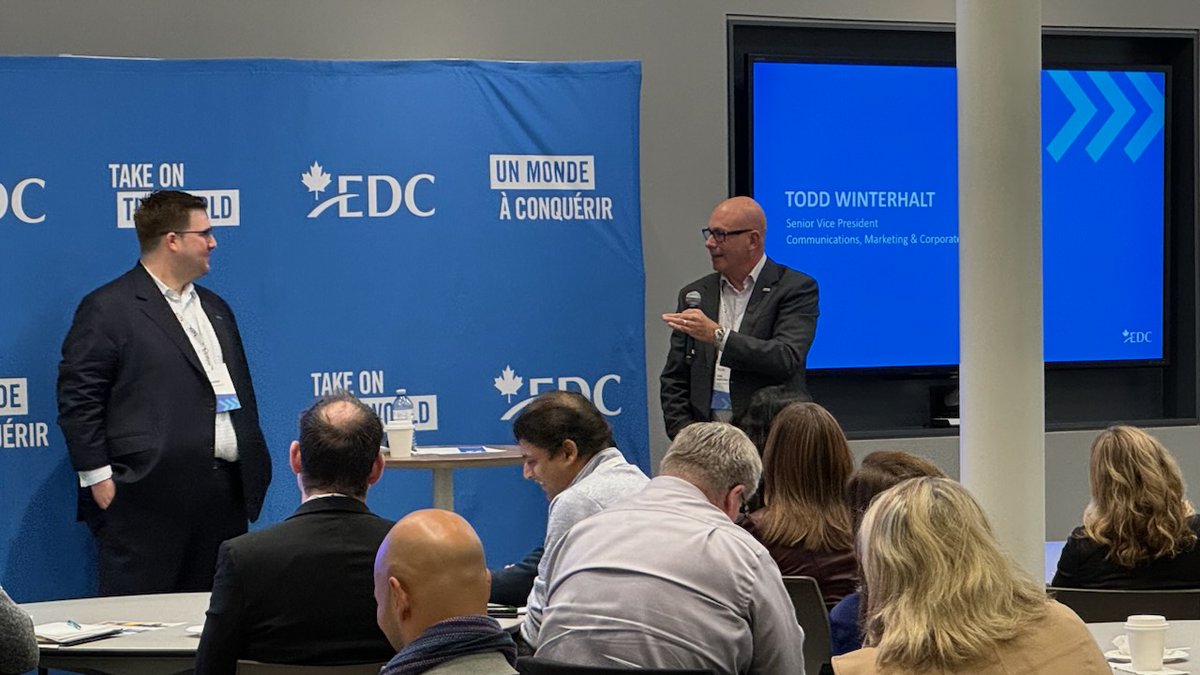 ToddWinterhalt's tweet photo. Kudos to the #KitchenerWaterloo team and all involved in @ExportDevCanada's Export Growth Hub relaunch event. Truly inspiring to connect with our customers and partners in the region. At EDC; we're committed to fueling the growth of Canadian businesses. #ExportImpact #Canada https://t.co/kpFswZ6ZgK