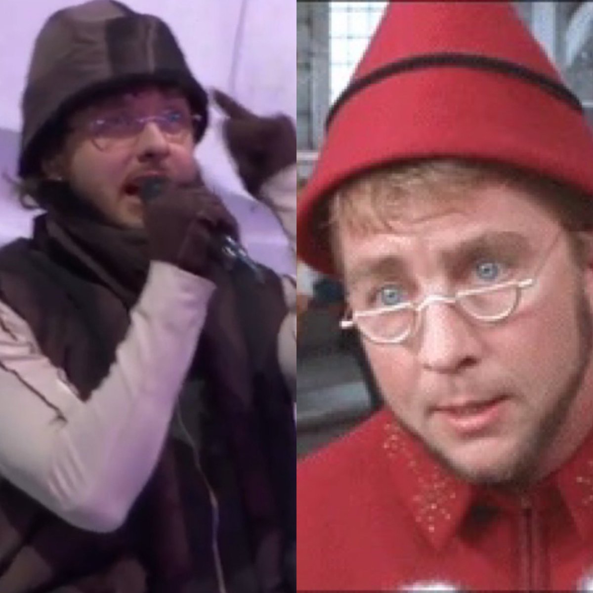 ADuckyyy_'s tweet image. Jack Harlow looking like he about to flame buddy the elf for his toy making skills.