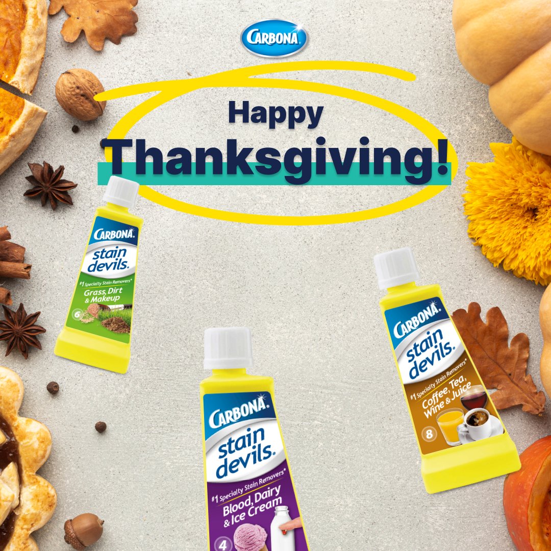 Happy Thanksgiving from all of us here at Carbona.

We wish you a fun, enjoyable, stain-free holiday filled with good food and good people.