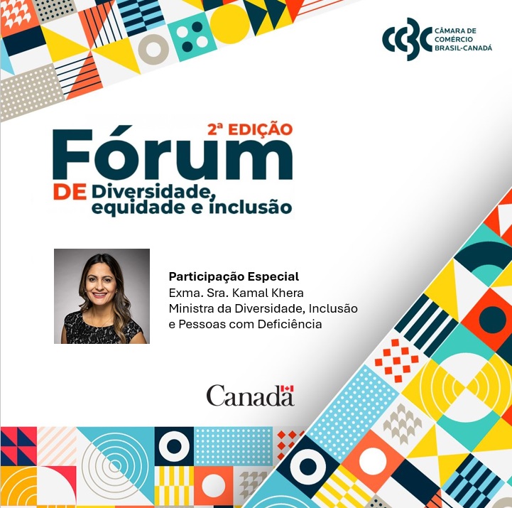 #Convite
Participe do Fórum #Diversidade, #Equidade e #Inclusão 🇧🇷🇨🇦com a presença da Ministra Kamal Khera
Discussões enriquecedoras com especialistas sobre os esforços em prol de um mundo mais diversificado e inclusivo.
Inscrição gratuita: bit.ly/3RbHZPX