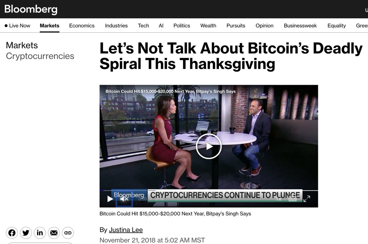 danheld's tweet photo. Thanksgiving 2018. 

Bitcoin: $4,000.

Bloomberg: "Let's not talk about Bitcoin's deadly spiral this Thanksgiving" 

Bitcoin today: $37,000