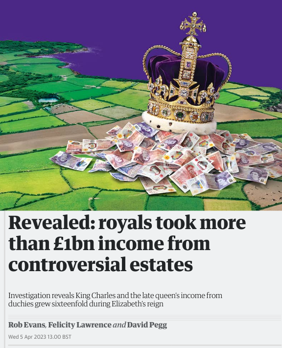 The #DuchyOfLancaster is owned by the UK state. An old law gives the duchy's income to 'king' Charles Windsor as a 'private' slush fund. He pays much of it to himself as salary! He spends the rest on undisclosed 'official expenses'.
#NotMyKing #CostOfTheCrown #PassTheDuchies