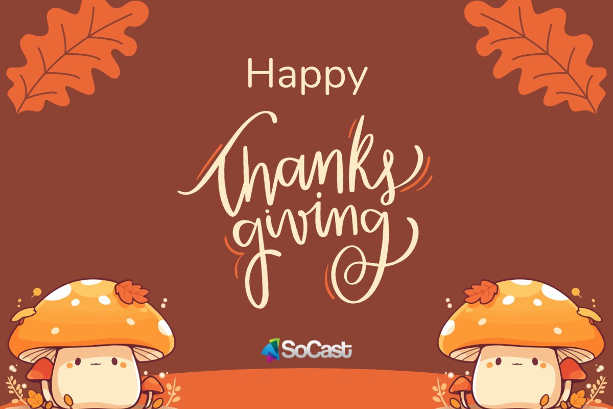 🦃 Happy Thanksgiving to our friends and partners in the US! 🍂

#PoweredbySoCast #HappyThanksgiving #radio