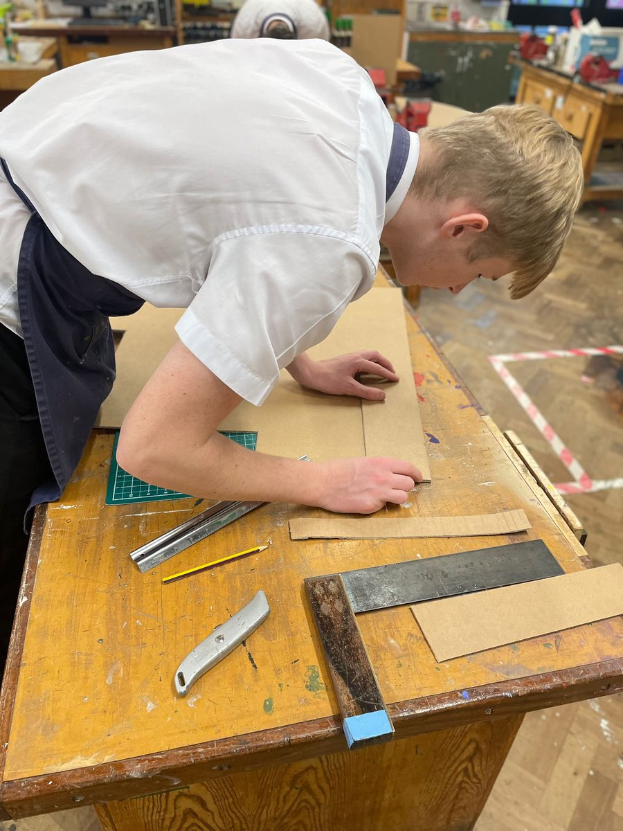 SHSDesignTech's tweet photo. Year 11 boys working hard! They’re beginning their full scale card models for the NEA https://t.co/WPXpPwlOy9