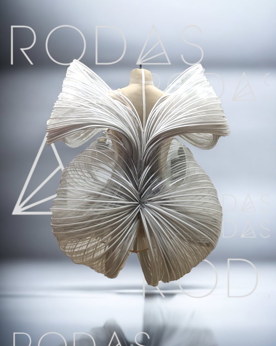 Misión: crear un vestido que parezca generado por inteligencia artificial. 
Proceso: horas de trabajo artesanal. 
Resultado: una fantasía ❤️✨