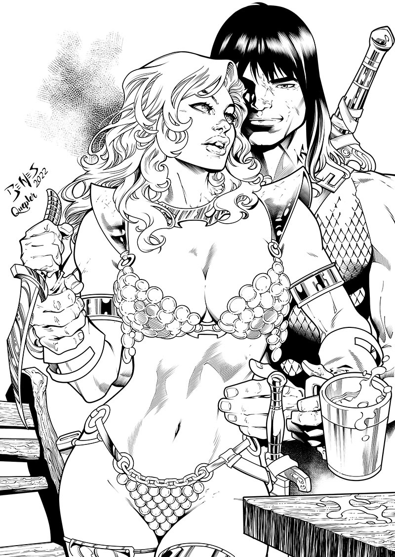 QueplerP's tweet image. CONAN AND RED SONJA

Pencils by Ed Benes with my inks.

#redsonja #conan #dynamitecomics #marvel #art #digitalart #huion #inks