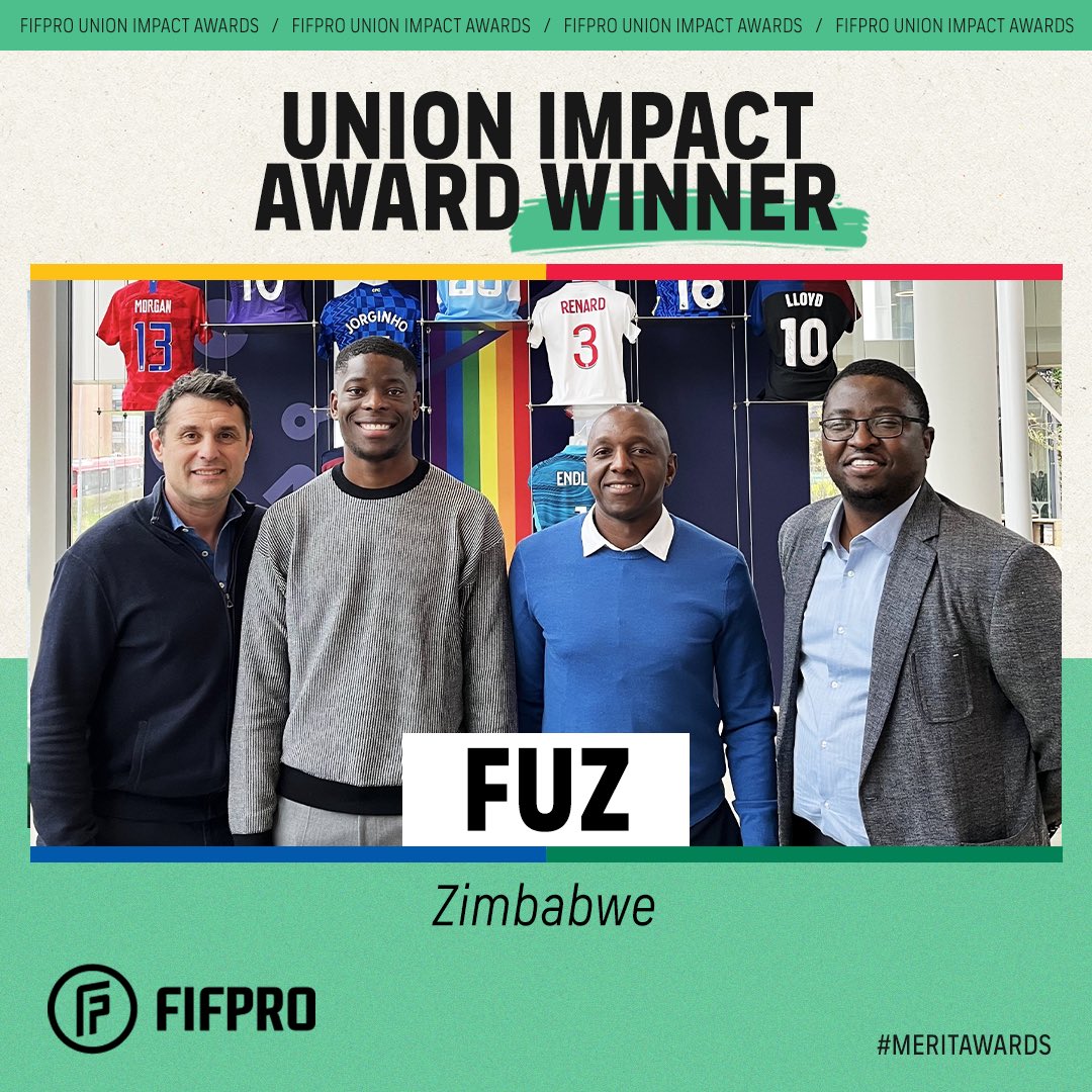⭐️ 2023 MERIT AWARDS ⭐️ Union Impact Award Winner 🇿🇼 The Zimbabwean union's appeal to lift FIFA's ban on its national teams is a shining example of how unions fight for players. Congratulations, @FUZ_ZIM 👏 #MeritAwards | #FIFPROGA23
