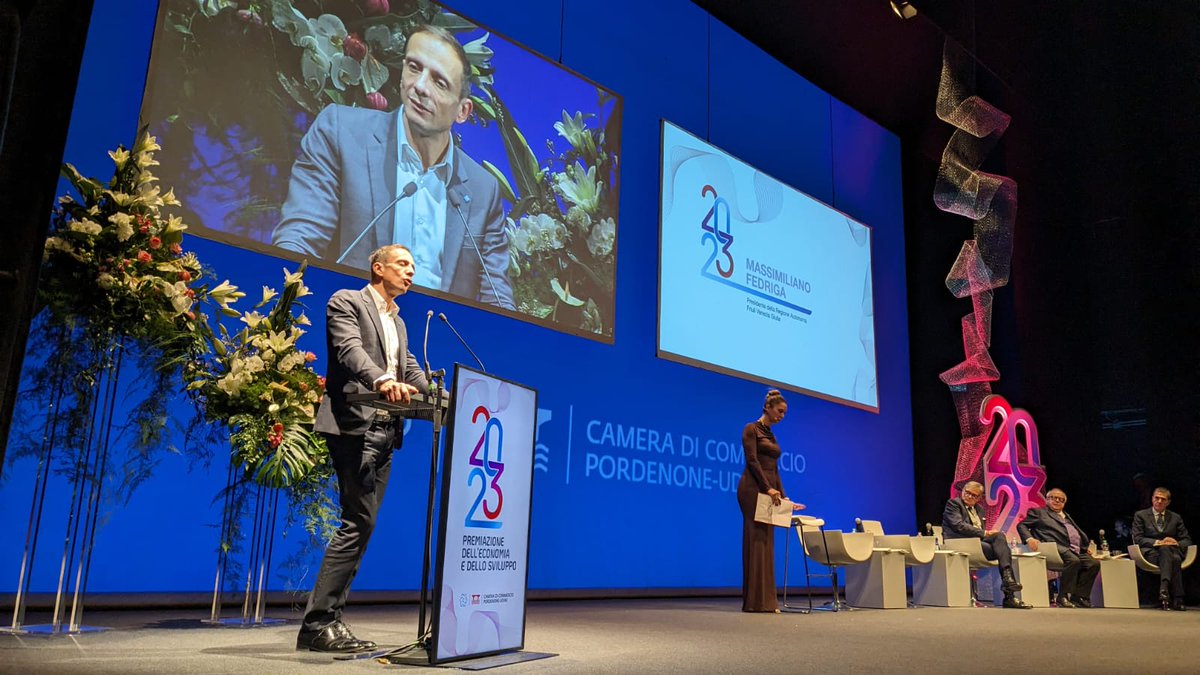 "Grazie a tessuto imprenditoriale sano, in Fvg si continua a creare ricchezza". Così oggi <a href="/M_Fedriga/">Massimiliano Fedriga</a> a #Pordenone per premiazione imprese 
👉tinyurl.com/33cuw58r