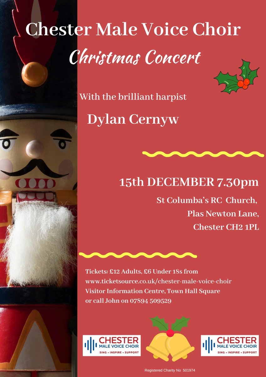 The run up to Christmas is busy with lots of events to choose from, but don't miss our Christmas Concert!
 Ballads, Anthems, Love Songs and Christmas songs to bring tears to your eyes and joy to your heart, PLUS an amazing guest artiste. Friday15 December.