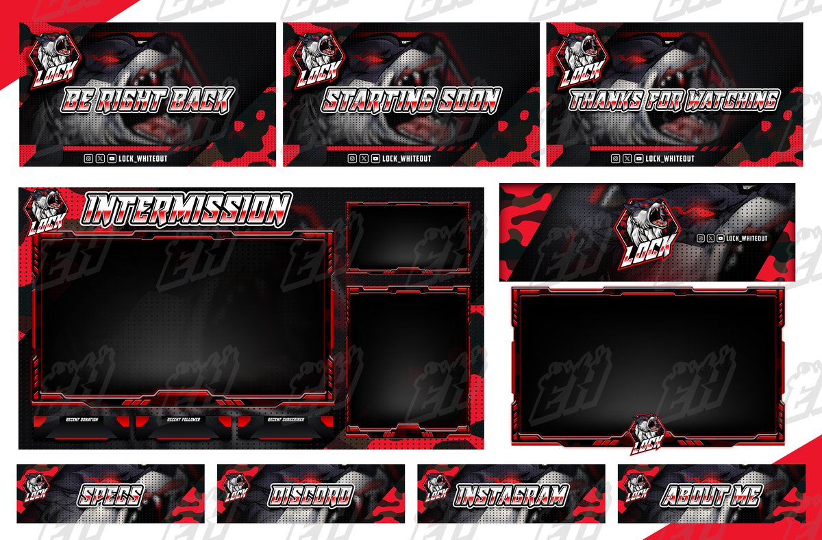 New stream revamp did for @Lock_Whiteout Like, share and support ❤️ #Logo #banner #screens #overlay #emotes #badges #graphic #designer #Twich #KickStreamers