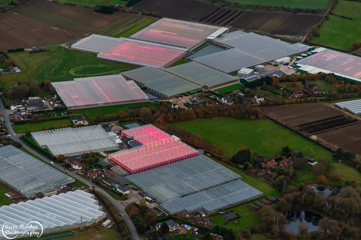 RussPinder's tweet photo. Warming up the countryside - Evesham Glasshouses #Evesham #globalwarming #aerialphoto #aerialphotography #worcestershire https://t.co/sAtx5zCgL1
