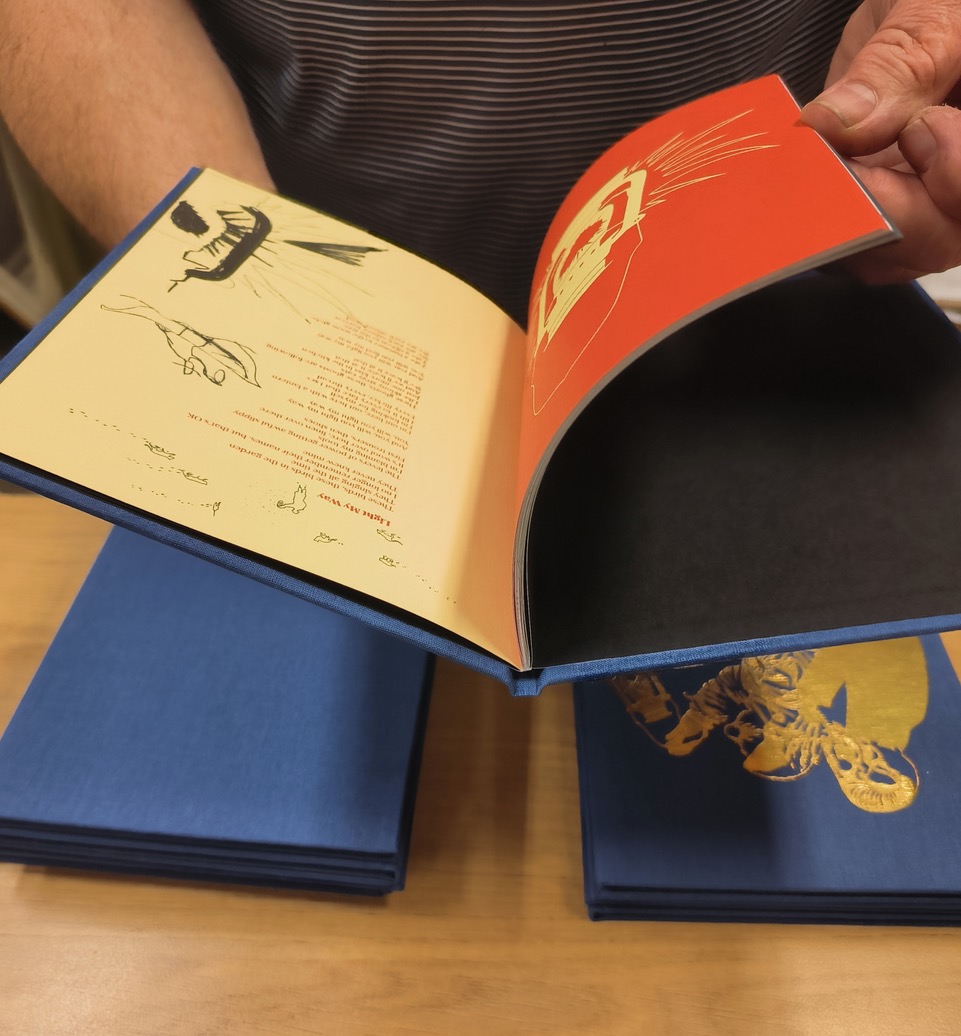 MERCIFUL HOUR. I was thrilled to be asked to help with a new ltd edition book by @BellX1, feat lyrics & visual journey for the “Merciful Hour” album artwork. Bookbinding (& gold foil cover) by @duffybookbinder & printing by Naas Printing. Available at upcoming Bell X1 tour.