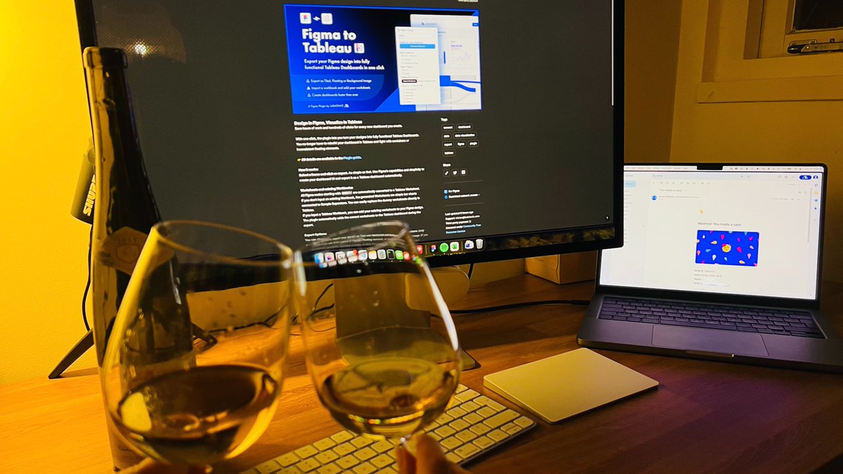 Celebrating the big launch and the first sale of the Figma to Tableau Plugin with <a href="/latinaviz/">Jessica Bautista</a>!

Thanks everyone for your patience, nice words, encouragement, feedback, support, and enthusiasm.

We know most of you are busy today with Thanksgiving so we'll share more info tomorrow!