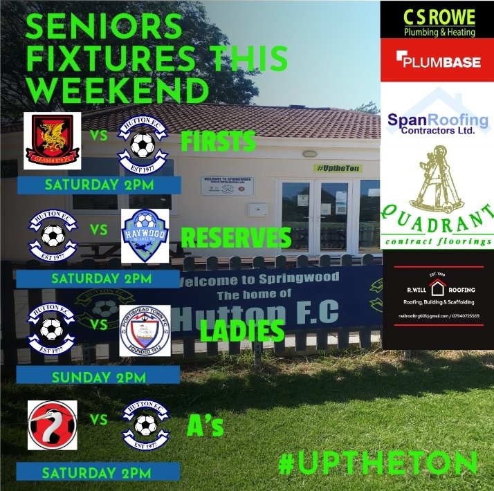Seniors fixtures for the weekend ⚽️👍

#UptheTon
<a href="/somersetcfl/">Somerset County FL</a> 
<a href="/SomersetCWL/">Somerset County Women's Football League</a> 
<a href="/WDistrict_FL/">Weston&DistrictFL</a> 
#grassrootsfootball 
#Somerset 
<a href="/PTFCLadies/">Portishead Town Ladies FC</a> 
<a href="/clevedonunited/">Clevedon United FC</a> 
<a href="/FcHaywood/">Haywood Village FC</a> 
<a href="/IsleofWedmoreFC/">Isle Of Wedmore FC</a>